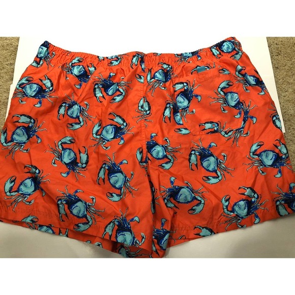 George Swim Trunks 3XL Orange Blue Crab Print Summer Fun NEW Mens Shorts - Picture 8 of 8